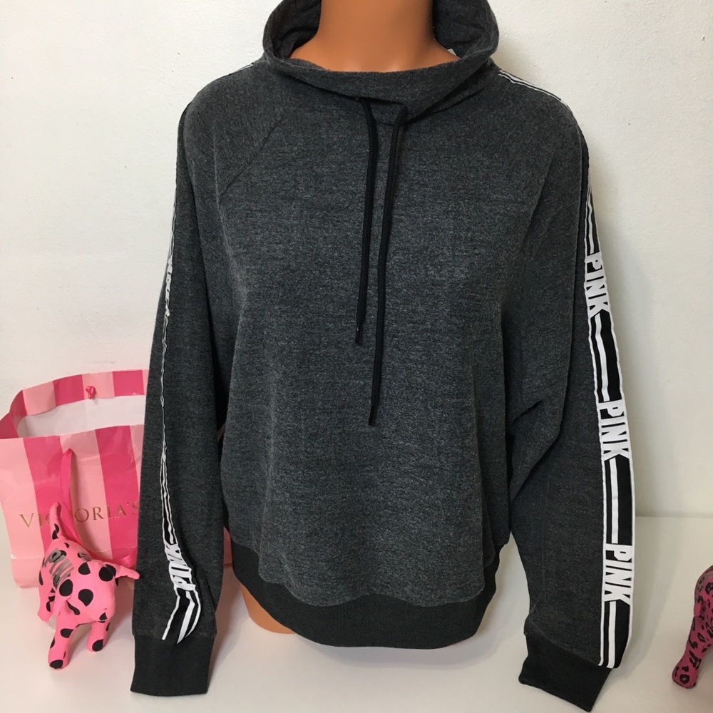 NEW PINK VS LOGO COWL NECK SWEATSHIRT